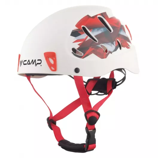 Casque Camp Armour blanc et rouge pour escalade et parc aventure